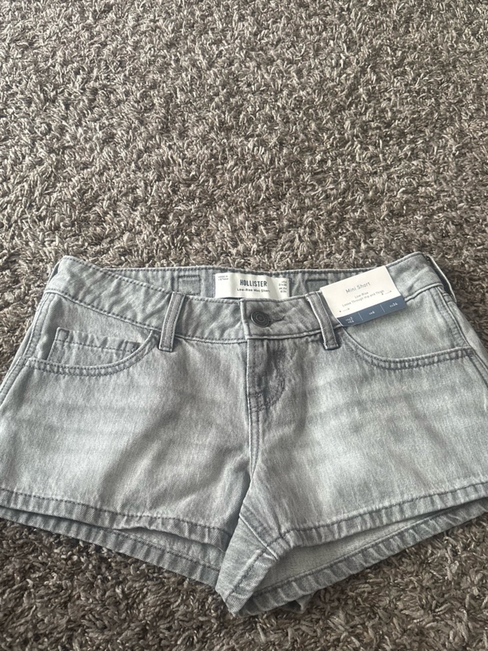 Hollister Light Grey Denim Jean Shorts